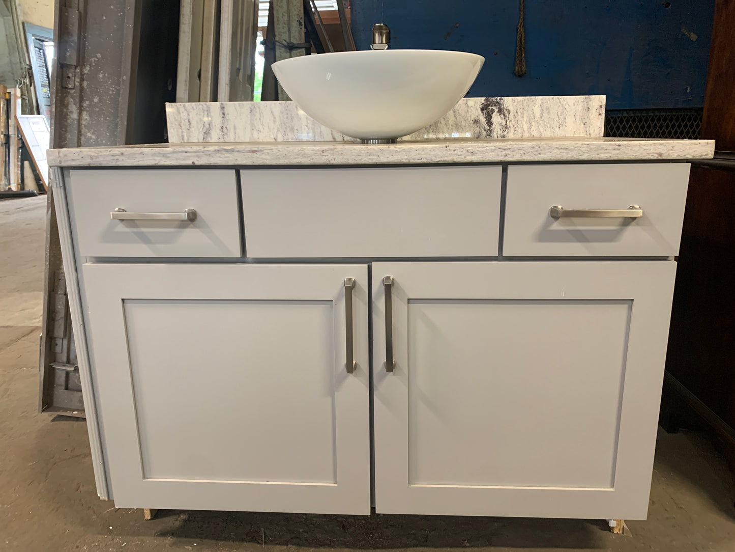 Marble Top Vessel Sink Vanity