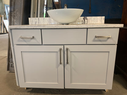 Marble Top Vessel Sink Vanity