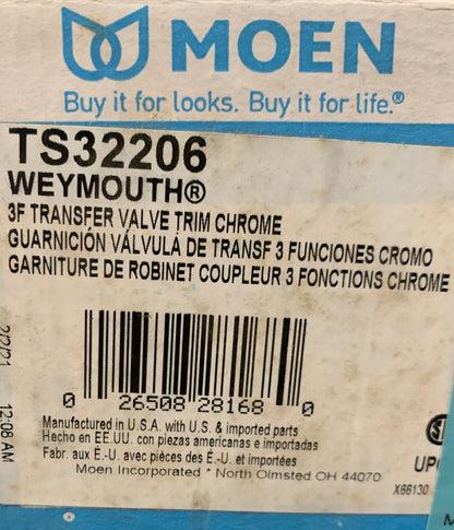 MOEN 3F Transfer Valve Trim (Chrome)