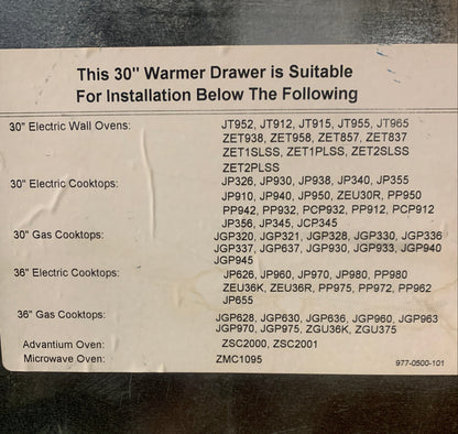 GE Profile 30in. Warmer Drawer